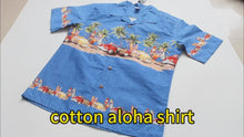 Load and play video in Gallery viewer, C90-A2224 (Sky blue vintage car), Men 100% Cotton Aloha Shirt
