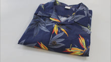 Load and play video in Gallery viewer, C90-A5124 (Navy bird of Paradise), Men 100% Cotton Aloha Shirt
