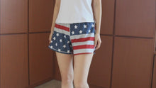 Load and play video in Gallery viewer, N91-CW9146 (Time honored flag),  Ladies 4-way stretch comfort waist shorts
