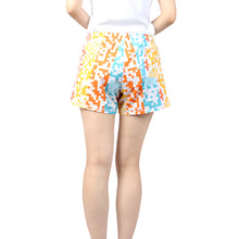 Load image into Gallery viewer, N91-CW9482 (Matrix rainbow code),  Ladies 4-way stretch comfort waist shorts
