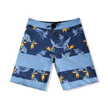 Load image into Gallery viewer, N90-B8168 (Bird of paradise divide-navy), Men Microfiber Boardshort-(4-way stretch) - one pocket
