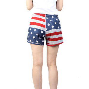 N91-CW9146 (Time honored flag),  Ladies 4-way stretch comfort waist shorts