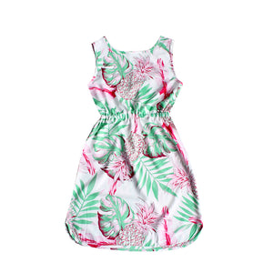 R91-D9945 (Pastel pink leaf), Ladies Aloha Dress 100% Rayon