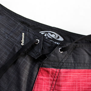 N90-B9604 (Faded canvas-crimson/onyx), Men Microfiber Boardshort- (4-way stretch) - one pocket
