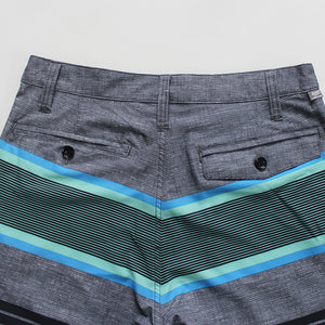 N90-S8602 (Delta bands-teal/onyx), Men Submersible Shorts (4-way-stretch)