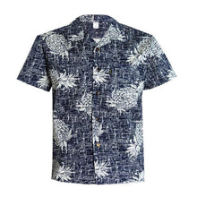 Load image into Gallery viewer, C90-A517N (Vintage navy pineapple), Men 100% Cotton Aloha Shirt
