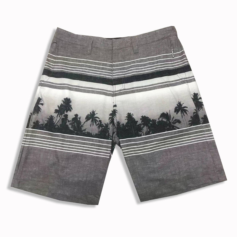 N90-S1609 (Monstera divide- grey palm), Men Submersible Shorts (4-way stretch)