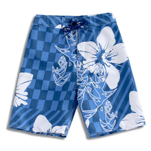 Load image into Gallery viewer, N20-B8192 (Blue Check Floral), Boys Microfiber Boardshort
