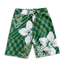 Load image into Gallery viewer, N20-B8595 (Green check floral), Boys Microfiber Boardshort
