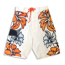 Load image into Gallery viewer, N20-B8981 (White with orange and blue hibiscus), Boys Microfiber Boardshort
