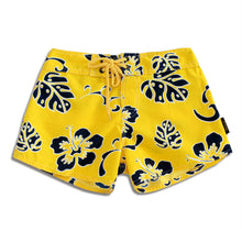 Load image into Gallery viewer, N91-B341 (Yellow floral), Ladies Microfiber boardshort
