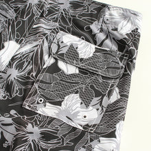 Load image into Gallery viewer, N90-B5069 (Onyx hibiscus), Men Microfiber Boardshort (4-way stretch) - three pockets
