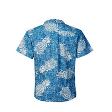 Load image into Gallery viewer, C90-A527 (Vintage blue pineapple), Men 100% Cotton Aloha Shirt
