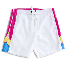 Load image into Gallery viewer, N91-B561 (White/pink solid satin-14 in.  out seam), Ladies Microfiber boardshort
