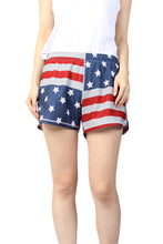 Load image into Gallery viewer, N91-CW9146 (Time honored flag),  Ladies 4-way stretch comfort waist shorts
