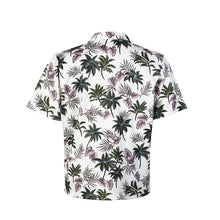 Load image into Gallery viewer, N90-P885 (Off white floral), Men Microfiber Breathable Knitted Aloha Polo Shirt
