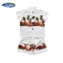 Load image into Gallery viewer, C20-CS2994 (Off white vintage car), Boys Cotton Cabana Set
