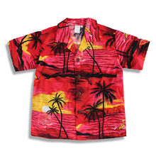 Load image into Gallery viewer, C50-A066 (Red scenery), Boys Cotton Aloha shirt
