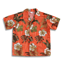 Load image into Gallery viewer, C50-A8459 (Brick floral), Boys Cotton Aloha shirt

