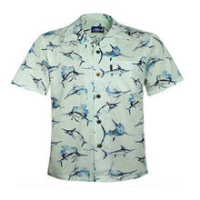 Load image into Gallery viewer, C90-A4292 (Blue Marlin), Men 100% Cotton Aloha Shirt
