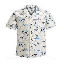 Load image into Gallery viewer, C90-A4892 (Yellow Marlin), Men 100% Cotton Aloha Shirt
