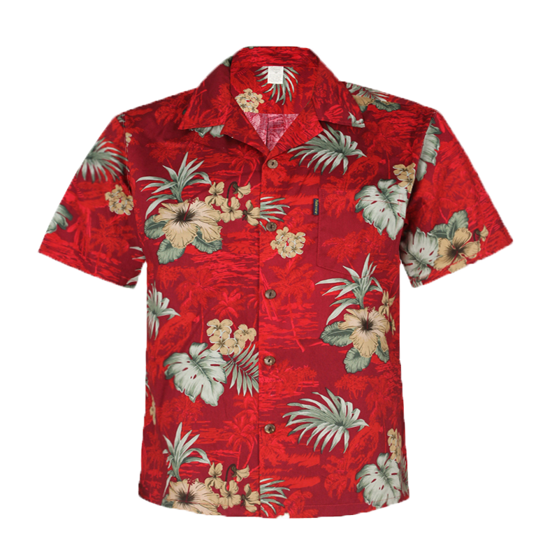 人気ブランドからコーディネートを探す C90-A8457 (Burgundy Shirt Aloha Cotton 100% Mens floral), トップス