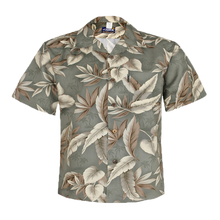Load image into Gallery viewer, C90-A8577 (Green leaf), Men 100% Cotton Aloha Shirt
