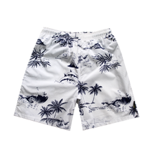 Load image into Gallery viewer, C90-T290 (White hibiscus), Men cotton Swimtrunk
