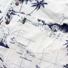 Load image into Gallery viewer, C90-A290 (White map), Men 100% Cotton Aloha Shirt
