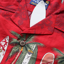 Load image into Gallery viewer, C90-A2447 (Burgundy surfboard), Men 100% Cotton Aloha Shirt
