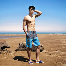 Load image into Gallery viewer, N90-S5625 (Gray/blue bird of paradise), Men Submersible Shorts (4-way stretch)
