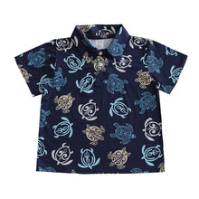 Load image into Gallery viewer, N20-P221277/N50-P221277(Turble with navy black ground), Boys Microfiber Breathable Knitted Aloha Polo Shirt
