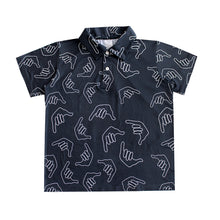 Load image into Gallery viewer, N20-P2216/N50-P2216 (Charcoal hang loose), Boys  Microfiber Breathable Knitted Aloha Polo Shirt
