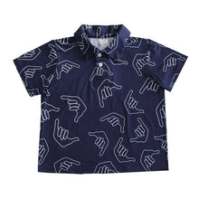 Load image into Gallery viewer, N20-P2219/N50-P2219 (Navy hang loose), Boys  Microfiber Breathable Knitted Aloha Polo Shirt
