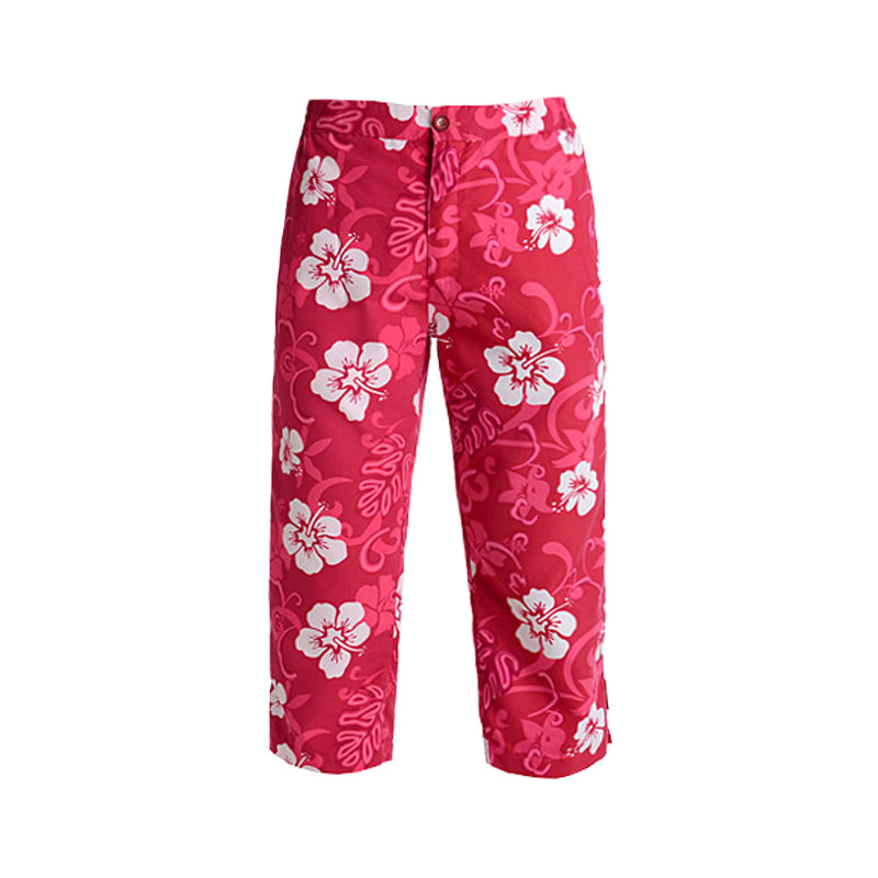 N9-P131 (Pink floral), Women Microfiber Capri