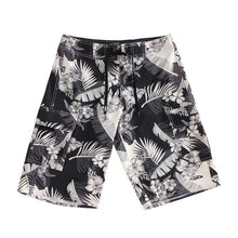 Load image into Gallery viewer, N90-B507 (Black with cream floral), Men Microfiber Boardshort (4-way stretch) - three pockets

