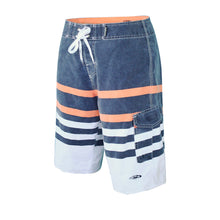Load image into Gallery viewer, N90-B5198 (Navy stripe), Men Microfiber Boardshort (poly/cotton/nylon with garment washed)
