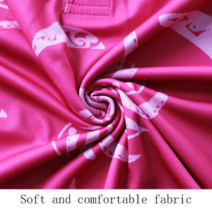 N90-P2144 (Pink tribal), Men Microfiber Breathable Knitted Aloha Polo Shirt