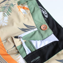 Load image into Gallery viewer, N90-S6587 (Verdant band-Green/beige), Men Submersible Shorts (4-way stretch)
