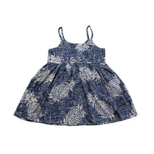 Load image into Gallery viewer, R21-D517N/R51-D517N  (Vintage navy pineapple), Girls Rayon Sundress
