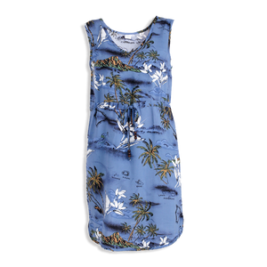 R91-D460 (Blue surf), Ladies Aloha Dress 100% Rayon