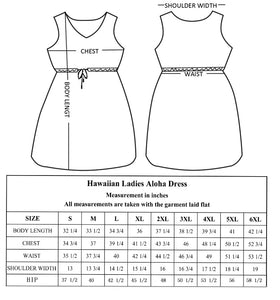 R91-D290 (White map), Ladies Aloha Dress 100% Rayon