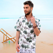 Load image into Gallery viewer, C90-A885 (Off white floral), Men 100% Cotton Aloha Shirt

