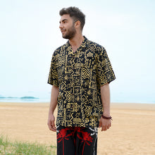 Load image into Gallery viewer, C90-A510B (Black Hawaiian), Men 100% Cotton Aloha Shirt
