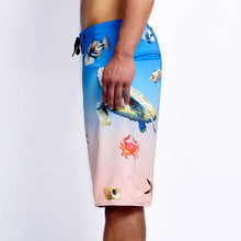 Load image into Gallery viewer, N90-B628 (Ocean life-blue), Men Microfiber Boardshort (4-way stretch) - two pockets
