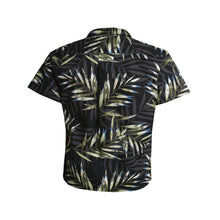 Load image into Gallery viewer, C90-A7056 (Black with gray green leaf), Men 100% Cotton Aloha Shirt
