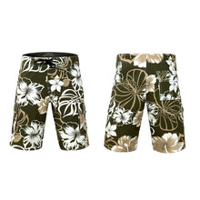 Load image into Gallery viewer, N90-B5597 (Green floral), Men Microfiber Boardshort (4-way stretch) - three pockets
