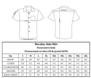 C90-A190 (Red hibiscus), Men 100% Cotton Aloha Shirt