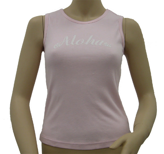 K9-MU531A (Pink Aloha), 100% Knit Cotton Mussel Tank Top