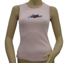 Load image into Gallery viewer, K9-MU531EA (Pink Embroidery Aloha), 100% Knit Cotton Mussel Tank Top
